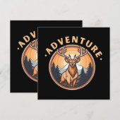 Carte Cerf - Faune - Camping - Aventure (Devant / Derrière)