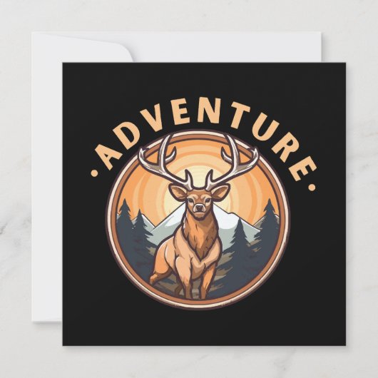 Carte Cerf - Faune - Camping - Aventure (Devant)