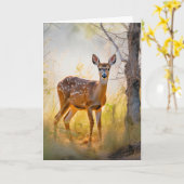 Carte Cerf gracieux dans la conception de la nature fore (Fleur jaune)