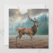 Carte Cerf Lone Dans La Forêt Misty (Devant)