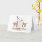 Carte Cerf Mignon Amoureux (Fleur jaune)