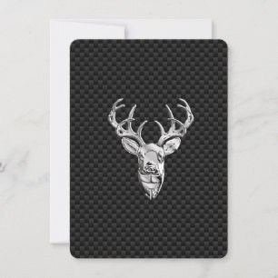 Carte Cerf Symbolique en argent sur impression en fibre
