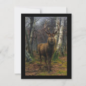 Carte Cerf vintage rustique chasseur (Devant)