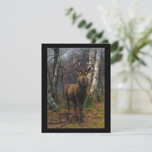 Carte Cerf vintage rustique chasseur (Debout devant)