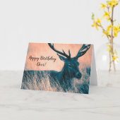 Carte Cerfs communs de joyeux anniversaire ! (Fleur jaune)