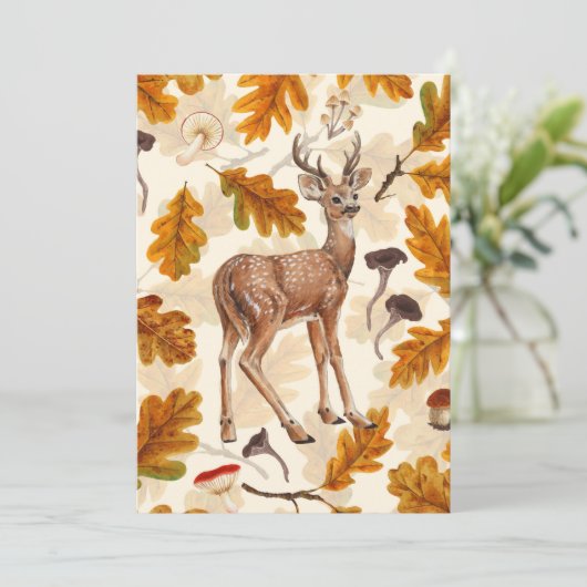 Carte Cerfs dans la forêt automnale (Debout devant)