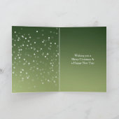 Carte Cerfs de Noël points bokeh verts blancs (Intérieur)