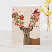 Carte Cerfs et Inséparables (Fleur jaune)