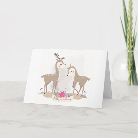 Carte Cerfs Mignons Amoureux (Devant)
