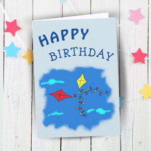 Carte Cerfs-volants dans le ciel Joyeux Anniversaire