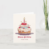 Carte Cerise de gâteau d'anniversaire (Devant)