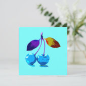 Carte Cerises bleues vives (Debout devant)