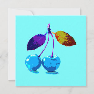 Carte Cerises bleues vives