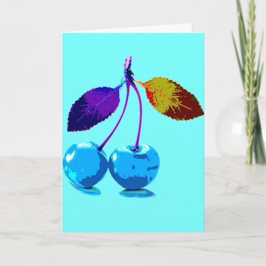 Carte Cerises bleues vives (Devant)