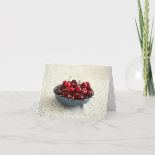 Carte Cerises dans un bol bleu (Devant)