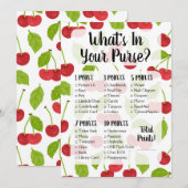 Carte Cerises Quoi de neuf dans votre sac Jeu de douche (Devant / Derrière)