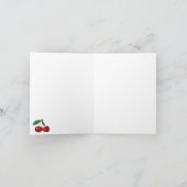 Carte Cerises rouges botaniques Verdure & Fleurs de ceri (Intérieur)