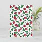 Carte Cerises rouges sur blanc (Debout devant)