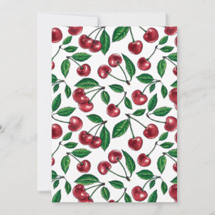 Carte Cerises rouges sur blanc
