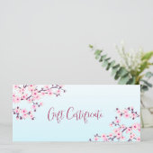 Carte Cerisiers en fleurs Rose Turquoise (Debout devant)