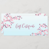 Carte Cerisiers en fleurs Rose Turquoise (Devant / Derrière)