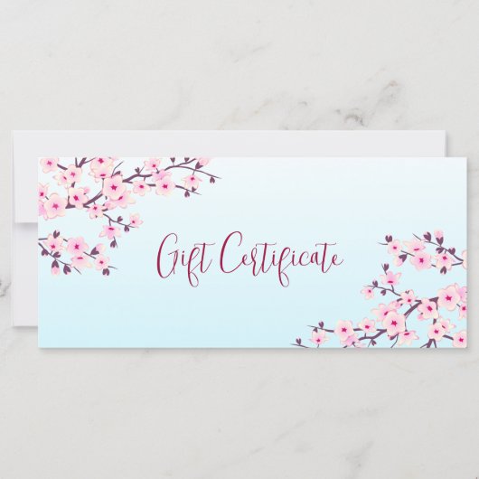 Carte Cerisiers en fleurs Rose Turquoise (Devant)