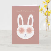 Carte Certain Lapin T'aime Brun (Fleur jaune)