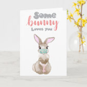 Carte Certain lapin vous aime Bunny Masque de protection (Fleur jaune)