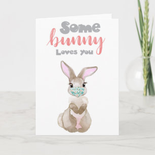 Carte Certain lapin vous aime Bunny Masque de protection