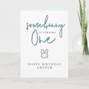 Carte Certains Bunny a un an 1ère Fête d'anniversaire