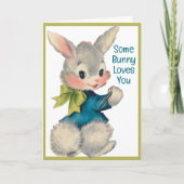Carte Certains Bunny Vous Aime Vintage Retro Pâques (Devant)