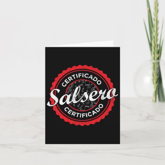 Carte Certificado Salsero Danser Funny Salsa (Devant)