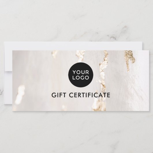 Carte Certificat/bon cadeau Classy Modern Gold Foil (Devant)