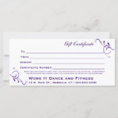 Carte Certificat cadeau (Dos)