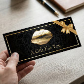 Carte Certificat cadeau 3D Gold Lips Artist Floral