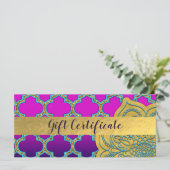 Carte Certificat cadeau à thème marocain arabe (Debout devant)