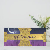 Carte Certificat cadeau à thème marocain arabe (Debout devant)