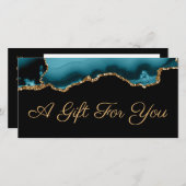 Carte Certificat cadeau Agate turquoise (Devant / Derrière)