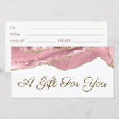 Carte certificat cadeau agneau rose (Devant / Derrière)