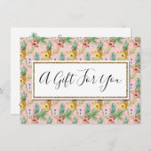 Carte Certificat cadeau Ananas & Hibiscus Fleurs (Devant / Derrière)