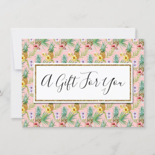 Carte Certificat cadeau Ananas & Hibiscus Fleurs