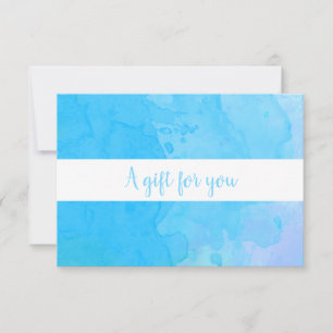 Carte Certificat Cadeau Aquarelle Bleue Élégante