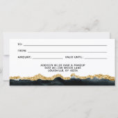 Carte Certificat-Cadeau Aquarelle Noir Et Or (Dos)