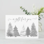 Carte Certificat cadeau Arbre de Noël Rose Or (Debout devant)