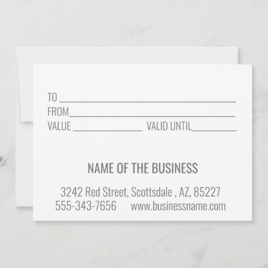 Carte Certificat cadeau Arbre de Noël Rose Or (Dos)