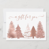 Carte Certificat cadeau Arbre de Noël Rose Or (Devant)