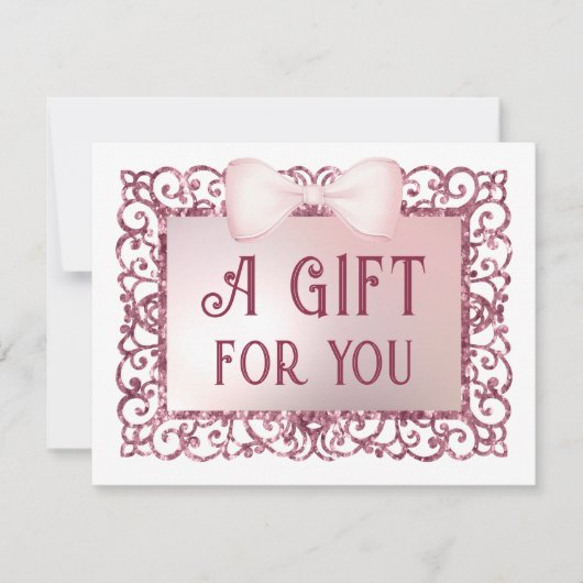 Carte Certificat cadeau arc cadre parties scintillant ro (Devant)