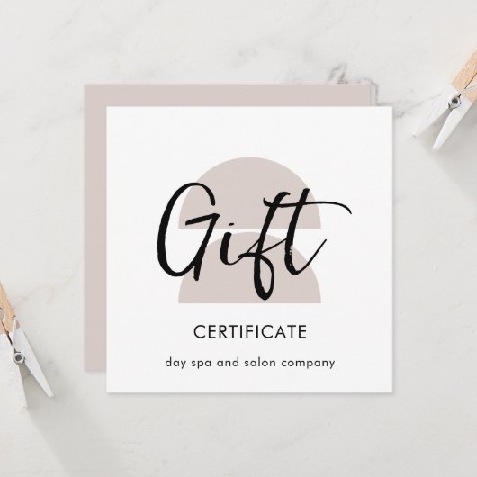Carte Certificat cadeau Arches modernes (Devant/Arrière en situation)