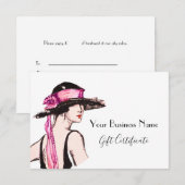 Carte Certificat cadeau Art déco vintage (Devant / Derrière)