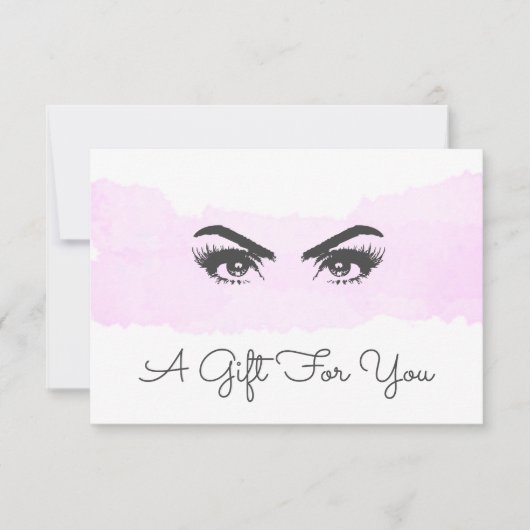 Carte Certificat cadeau artiste maquillage couleur rose (Devant)